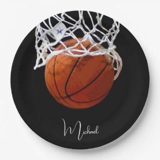 Assiettes En Carton Basket-ball Votre nom
