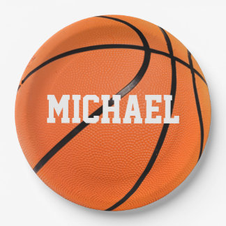 Assiettes En Carton Basket-ball Votre nom