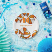 Assiettes En Carton basket blanc orange filles fête d'anniversaire (Fête)