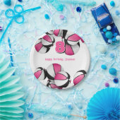 Assiettes En Carton basket noir rose filles fête d'anniversaire (Fête)