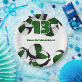 Assiettes En Carton basket noir vert filles garçons sport party (Fête)