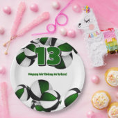 Assiettes En Carton basket noir vert filles garçons sport party (Fête)