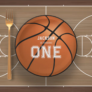 Assiettes En Carton Basketball 1er anniversaire unique