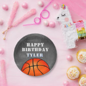 Assiettes En Carton Basketball Ball Chalkboard Photo Anniversaire (Fête)