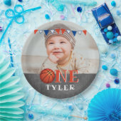 Assiettes En Carton Basketball Ball ONE Chalkboard Photo 1er anniversa (Fête)