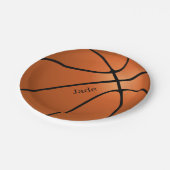 Assiettes En Carton Basketball Nom personnalisé Anniversaire (Angle)