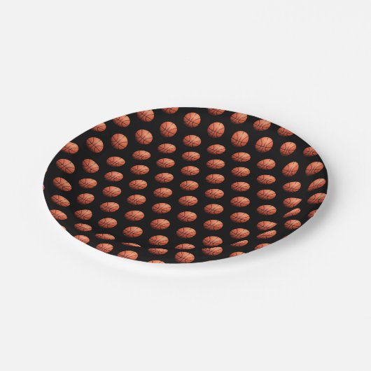 Assiettes En Carton Basketball Pattern (Angle)