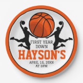 Assiettes En Carton Basketball première année bas 1er anniversaire (Devant)
