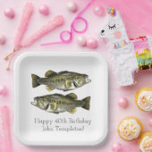 Assiettes En Carton Basse à grande bouche Pêche Anniversaire (Fête)