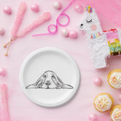 Assiettes En Carton basset blanc (Fête)