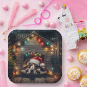 Assiettes En Carton Basset de Noël en serre (Fête)