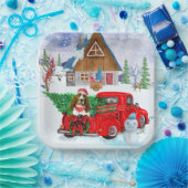 Assiettes En Carton Basset Hound chien dans la livraison de Noël Camio (Fête)