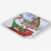 Assiettes En Carton Basset Hound chien dans la livraison de Noël Camio (Angulaire)