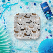 Assiettes En Carton Basset Hound Chig Bones and Paws (Fête)