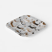 Assiettes En Carton Basset Hound Chig Bones and Paws (Angulaire)