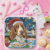 Assiettes En Carton Basset Hound Gîtes : Noël festif (Fête)