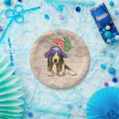 Assiettes En Carton Basset Hound Pirate (Fête)