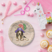 Assiettes En Carton Basset Hound Pirate (Fête)