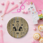 Assiettes En Carton Bastet - Chats Égyptiens Et Croix D'Ankh (Fête)