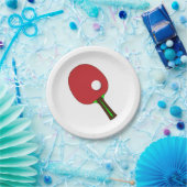 Assiettes En Carton Bat de tennis table (Fête)