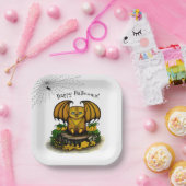 Assiettes En Carton Bat d'Halloween mignonne (Fête)