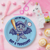 Assiettes En Carton Bat mignonne Oui On peut Bat Mille (Fête)