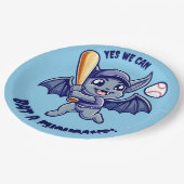 Assiettes En Carton Bat mignonne Oui On peut Bat Mille (Angle)