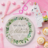 ASSIETTES EN CARTON BAT MITZVAH DE LA BARRE D'ÉTOILES EN ROSE NOIR (Fête)