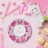 Assiettes En Carton Bat mitzvah rose or Motif moderne (Fête)