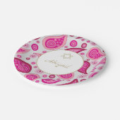 Assiettes En Carton Bat mitzvah rose or Motif moderne (Angle)