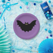 Assiettes En Carton Bat noir d'Halloween (Fête)
