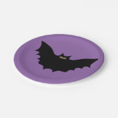 Assiettes En Carton Bat noir d'Halloween (Angle)
