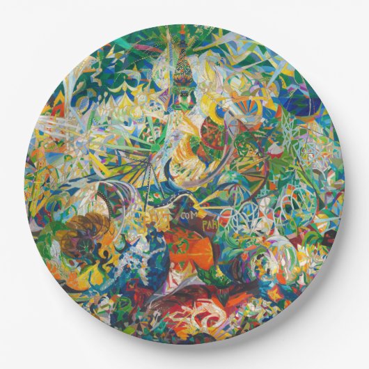 Assiettes En Carton Bataille des lumières, île Coney, Mardi Gras (Devant)