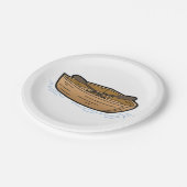Assiettes En Carton Bateau à rangée Brown (Angle)