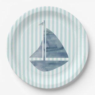 Assiettes En Carton Bateau à voile Peinture marine