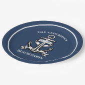 Assiettes En Carton Bateau Ancre Plage Anniversaire Fête Mariage nauti (Angle)