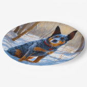 Assiettes En Carton Bateau Australien Laisser neiger Noël (Angle)