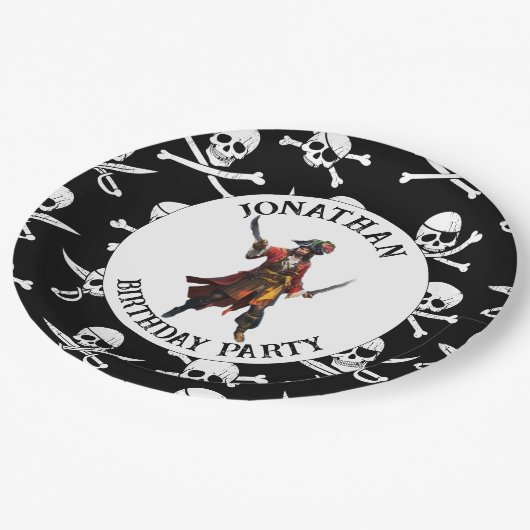 Assiettes En Carton Bateau de capitaine pirate Plaques de papier (Angle)