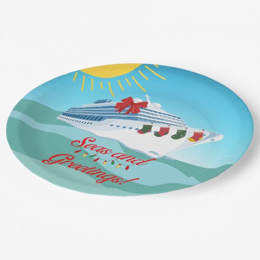 Assiettes En Carton Bateau de croisière (Angle)