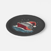 Assiettes En Carton Bateau de croisière en famille Correspondant Noël (Angle)