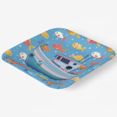 Assiettes En Carton Bateau de pêche (Angulaire)