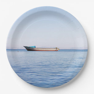 Assiettes En Carton bateau en mer calme