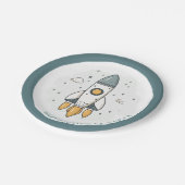 Assiettes En Carton Bateau en roquette beige pastel doux (Angle)