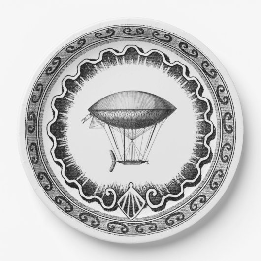 Assiettes En Carton Bateau Steampunk (Devant)