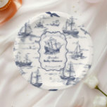 Assiettes En Carton Bateau Toile Baby shower nautique<br><div class="desc">Apportez une touche d'élégance à votre dîner baby shower avec nos plaques de papier Baby shower Toile Nautique. Conçues avec des motifs complexes sur le thème nautique, ces assiettes allient style et commodité, ce qui en fait un complément parfait à votre célébration maritime. Parfait pour : Coordination avec serviettes de...</div>