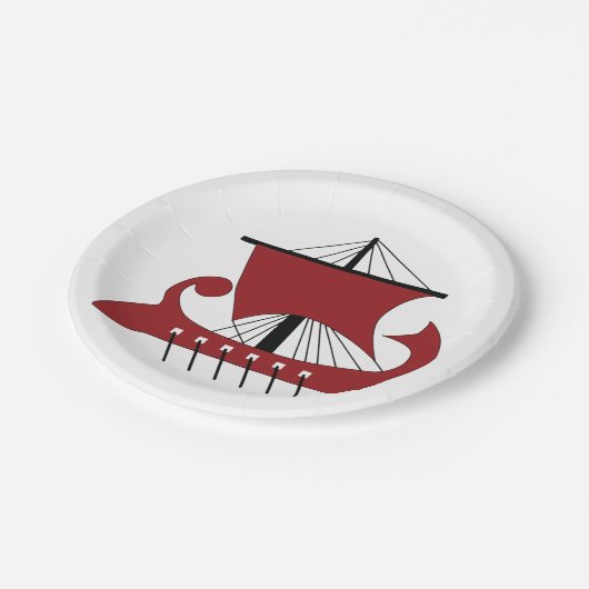 Assiettes En Carton Bateau Viking Longship Silhouette Drakkar (Angle)