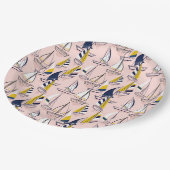 Assiettes En Carton Bateaux à voile bleu marine (Angle)