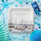 Assiettes En Carton Bateaux côtiers en boue à Harbour Mariage (Fête)