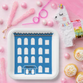 Assiettes En Carton Bâtiment Blue (Fête)