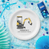 Assiettes En Carton Bâtiment de construction d'excavateur N'importe qu (Fête)